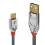 Cavo USB 2.0 Lindy A/Micro-B Cromo Line 2 Metri Grigio