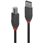 Cavo USB 2.0 A/B Lindy Anthra Line 0.2 Metri Nero