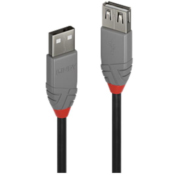 Prolunga USB 2.0 Lindy Anthra Line 0.5m Nero