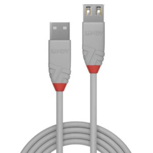 Prolunga USB 2.0 Lindy Tipo A Maschio/Femmina 0.2 Metri Grigio