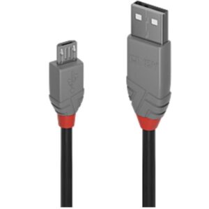 Cavo USB 2.0 A Micro B Lindy Anthra Line 5 Metri Nero