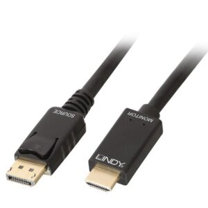Cavo DisplayPort/HDMI Lindy 4K 0.5m Nero