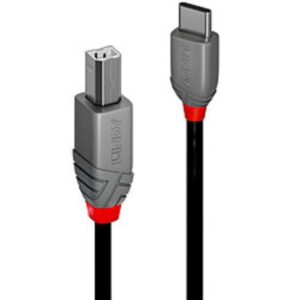 Cavo USB 2.0 Tipo C a B Lindy Anthra Line 3 Metri Nero - SKU: 36943-LND