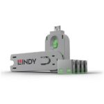 Cavo di Sicurezza Lindy Blocca Porte USB Verde con 4 Serrature