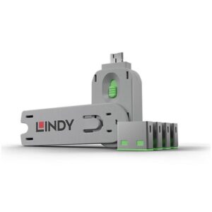 Cavo di Sicurezza Lindy Blocca Porte USB Verde con 4 Serrature