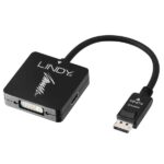 Adattatore DisplayPort a DVI-D + HDMI + VGA Lindy Bianco