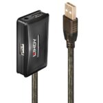 Prolunga Attiva USB 2.0 Lindy con Hub 10 Metri Nero