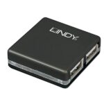 Hub USB Lindy 4 Porte USB 2.0 Nero Autoalimentato