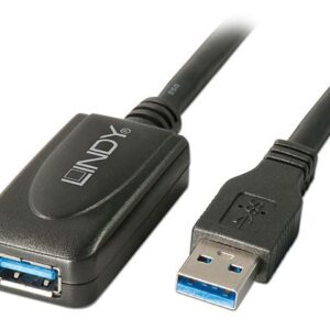 Prolunga USB 3.0 Attiva Lindy 5 Metri Nero - SKU: 43155-LND