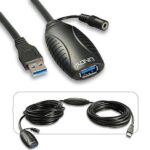 Prolunga USB 3.0 Attiva Lindy 10 Metri Nero