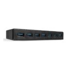 Hub USB Lindy 7 Porte USB 3.0 Nero Autoalimentato