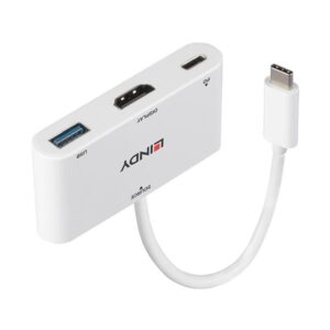 Docking Station USB-C Lindy a HDMI e VGA con PD e USB-A