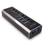 Hub USB 3.0 Lindy 7 Porte con 3 Quick Charge 3.0 Nero