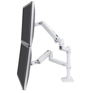 Staffa Monitor Ergotron LX Doppia Sovrapposta 24" Bianco