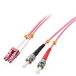 Cavo Fibra Ottica Lindy OM4 LC/ST 10m 50/125 Duplex Viola