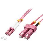 Cavo Fibra Ottica Lindy OM4 LC/SC 50/125 Duplex 20 Metri Viola