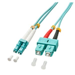 Cavo Fibra Ottica Lindy OM3 LCSC Duplex 3 Metri Azzurro - SKU: 46392-LND