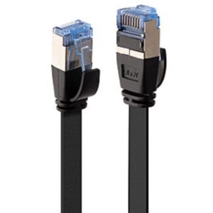 Cavo di Rete Lindy Cat.6A U/FTP Flat Nero 1m RJ45