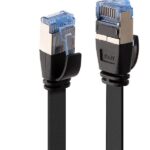 Cavo di Rete Lindy Cat.6A U/FTP Flat Nero 10 Metri RJ45