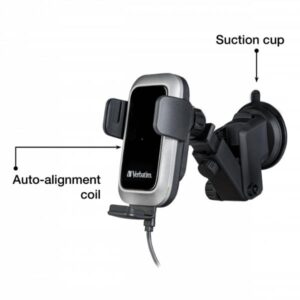 Supporto Auto Verbatim Caricabatterie Rapido Wireless Qi Pro
