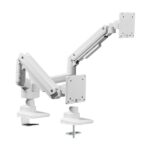 Staffa Doppio Monitor Equip 17″-35″ Pan & Tilt da Scrivania Bianco