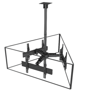 Staffa Soffitto Tripla TV Equip 37"-65" 90kg per 3 Schermi