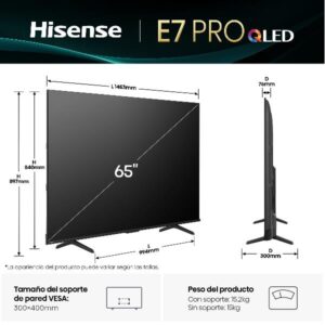 TV Hisense 65E7Q PRO QLED 4K UHD Smart 144Hz VIDAA
