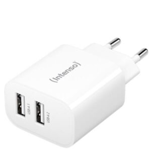 Caricabatterie Intenso Power Adapter 2 Porte USB-A 24W Bianco