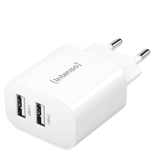 Caricabatterie Intenso Power Adapter 2 Porte USB-A 24W Bianco