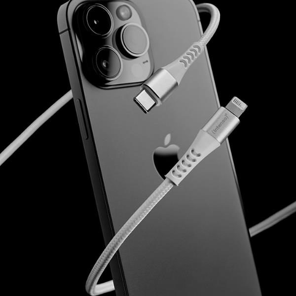 Cavo USB-C to Lightning Intenso 1.5m Nylon Bianco 27W