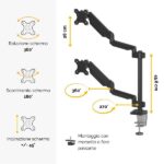 Staffa Monitor Fellowes Platinum Doppia Verticale per 2 Schermi fino a 27″