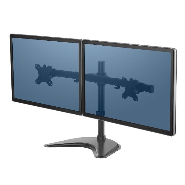 Staffa Monitor Fellowes Doppia Braccio con Piedistallo per 2 Schermi fino a 27 - SKU: 8043701