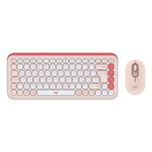 Tastiera e Mouse Logitech POP ICON Combo Bluetooth Rosa e Bianco Italiana