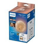 Lampadina LED Smart Philips Globe Filamento Ambra 7W E27 640 Lumen