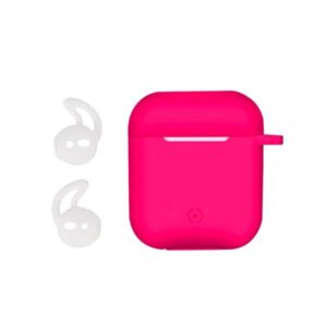 Custodia AirPods Celly Aircase Shock 1st/2nd Gen Silicone Fucsia