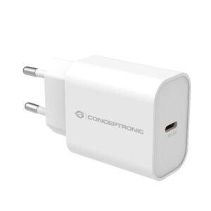 Caricabatteria USB-C Conceptronic PD 20W 1 Porta Bianco
