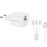 Caricatore USB-C GaN Conceptronic 33W 2 Porte PD QC3.0 PPS Bianco