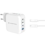 Caricatore USB-C GaN 100W Conceptronic 4 Porte PD QC 3.0 Bianco