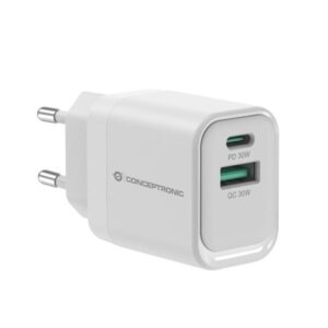 Caricatore USB-C GaN Conceptronic 33W 2 Porte PD QC 3.0 per Notebook