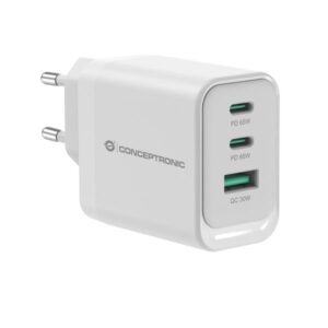 Caricatore GaN Conceptronic 65W 3 Porte USB-C USB-A PD 3.0 QC 3.0