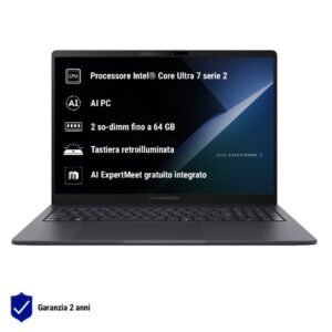 Notebook Asus ExpertBook B3 16" Intel Core Ultra 7 16GB 512GB Win11 Pro AI PC