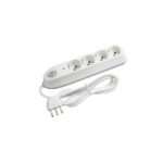 Multipresa Legrand Poker 4 Prese con Interruttore e Salvafulmine, Cavo 1.5m