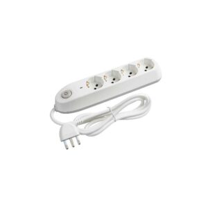 Multipresa Legrand Poker 4 Prese con Interruttore e Salvafulmine, Cavo 1.5m