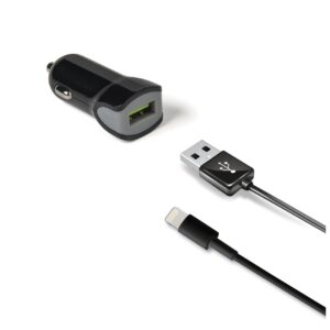 Kit di Ricarica Celly CCUSBLIGHT 12W USB-A Caricabatteria Auto + Cavo Lightning