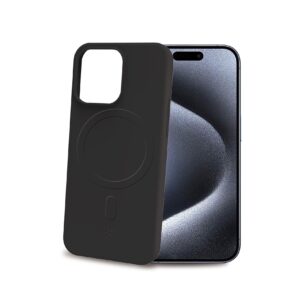 Cover Celly CROMOMAG per iPhone 15 Pro Nero TPU