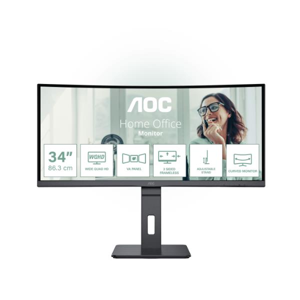 Monitor Curvo AOC CU34P3CV 34 UltraWide 3.440x1.440 VA 100Hz - SKU: CU34P3CV