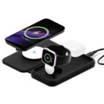Caricabatterie Wireless Cygnett MagTravel 3 in 1 Qi2.0 25W USB-C Nero