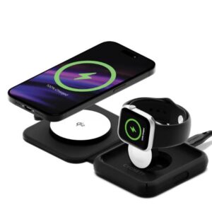 Caricabatterie Wireless Cygnett ChargeBase Qi2 2 in 1 per iPhone e AirPods