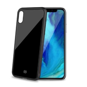 Cover Celly DIAMOND per iPhone Xs Max in TPU e vetro temperato nero