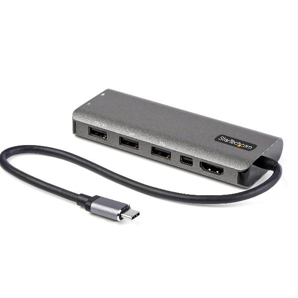 Docking Station Startech USB-C a HDMI/Mini DP 4K 60Hz Grigio Alluminio